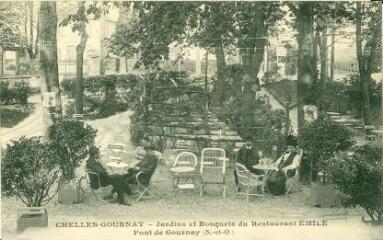 1 vue  - Chelles-Gournay - Jardins et Bosquets du Restaurant EMILE - Pont de Gournay (S.-et-O.) (ouvre la visionneuse)