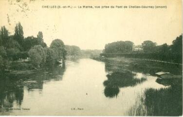 1 vue  - Chelles (S.-et-M.) - La marne, vue prise du Pont de Chelles-Gournay (amont) (ouvre la visionneuse)