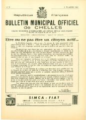 8 vues  - Bulletin Municipal Officiel de Chelles - n° 11, 3ème trimestre 1962. (ouvre la visionneuse)