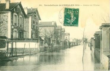 1 vue  - Les inondations de 1910 Chelles - Avenue de l\'Union (ouvre la visionneuse)