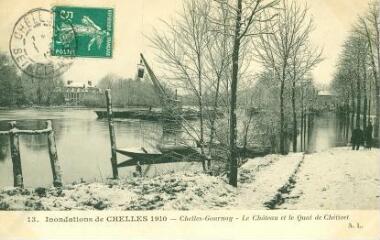 1 vue  - Les inondations de 1910 Chelles - Chelles-Gournay - Le Château et le Quai de Chétivet (ouvre la visionneuse)