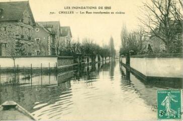 1 vue  - Les inondations de 1910 Chelles - Les Rues transformées en rivières (ouvre la visionneuse)