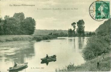 1 vue  - La Marne Pittoresque - Chelles (S.-et-M.) - En aval du Pont (ouvre la visionneuse)