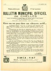 8 vues - Bulletin Municipal Officiel de Chelles - n° 11, 3ème trimestre 1962. (ouvre la visionneuse)